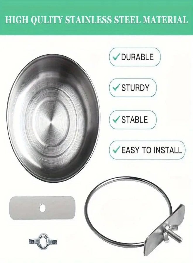 THE DDS STORE متجر DDS، وعاء طعام من الفولاذ المقاوم للصدأ سعة 500 مل للببغاء، صندوق طعام وحوض ماء، مغذي طيور مناسب للطيور - قطعة واحدة - Image 3